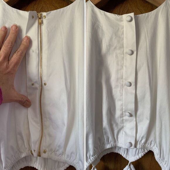 Aje Henriette Cutout Cotton-twill Mini Dress‎ White Size 4 - Picture 9 of 12